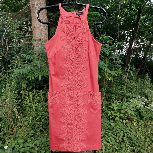 Crochet Detail Midi Dress by Le Chateau - Picture 1 of 6